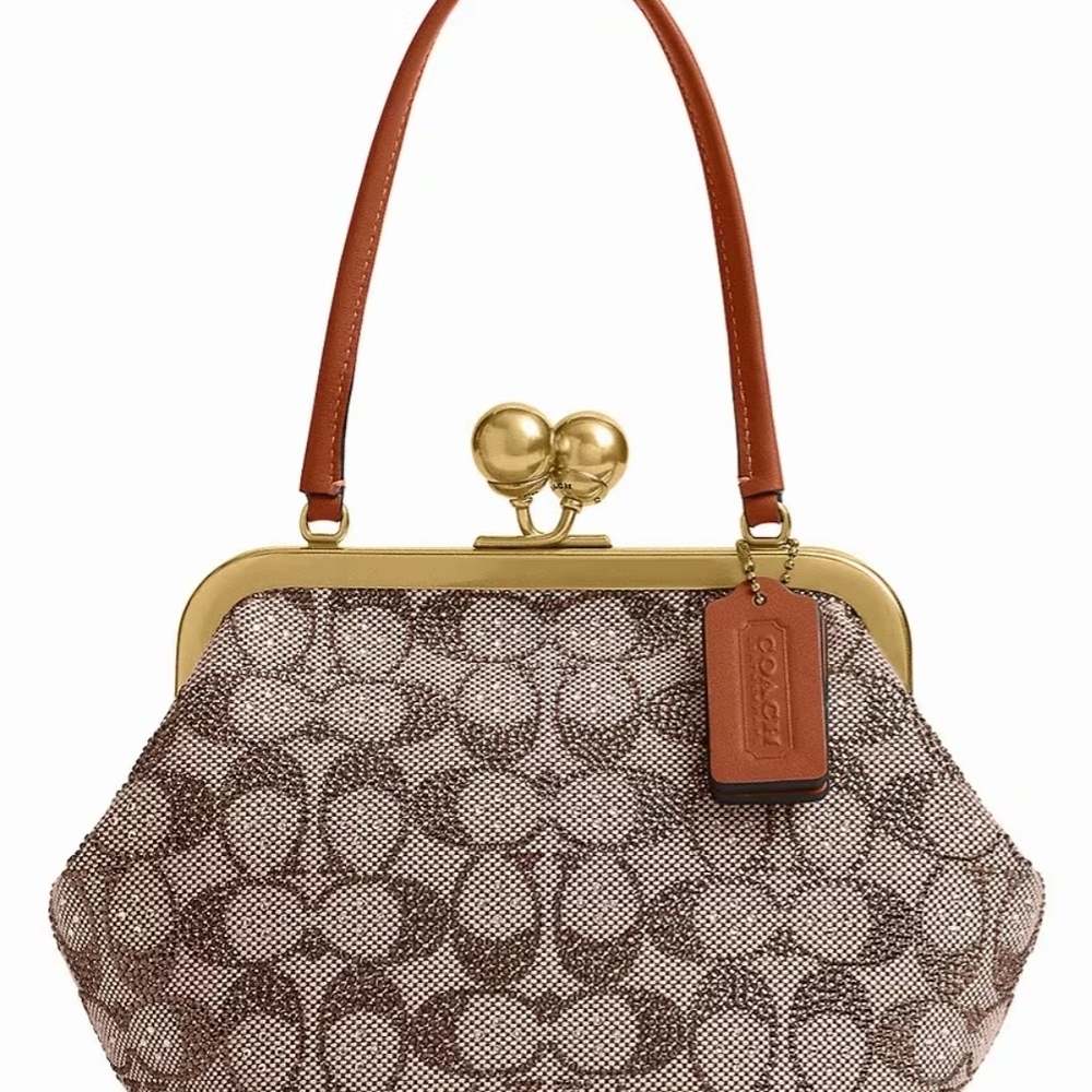 Coach Kisslock Crystal Jacquard Handbag CCC53